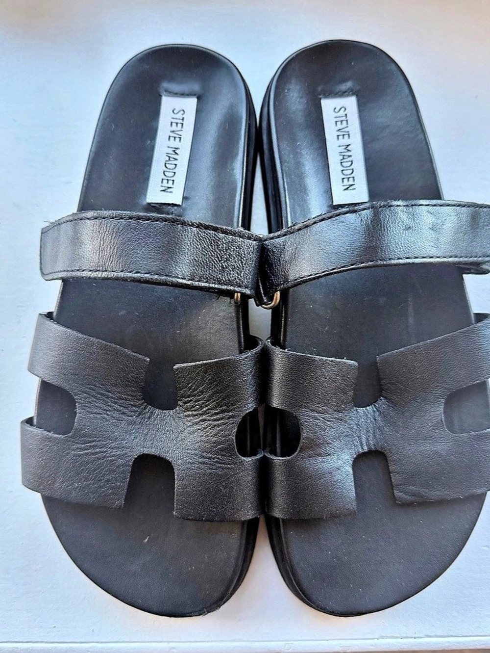 Steve Madden Black Platform Sandals. US 8.5